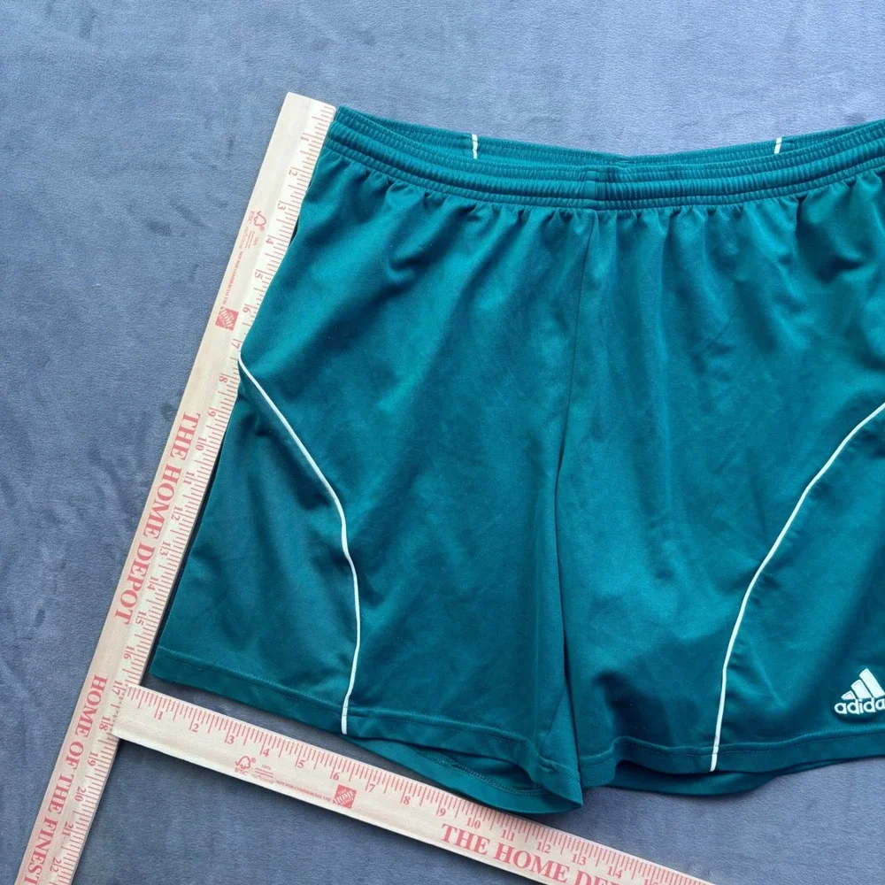 Vtg Adidas Climalite Soccer Shorts Mens L Teal Green Athletic Training Sporty